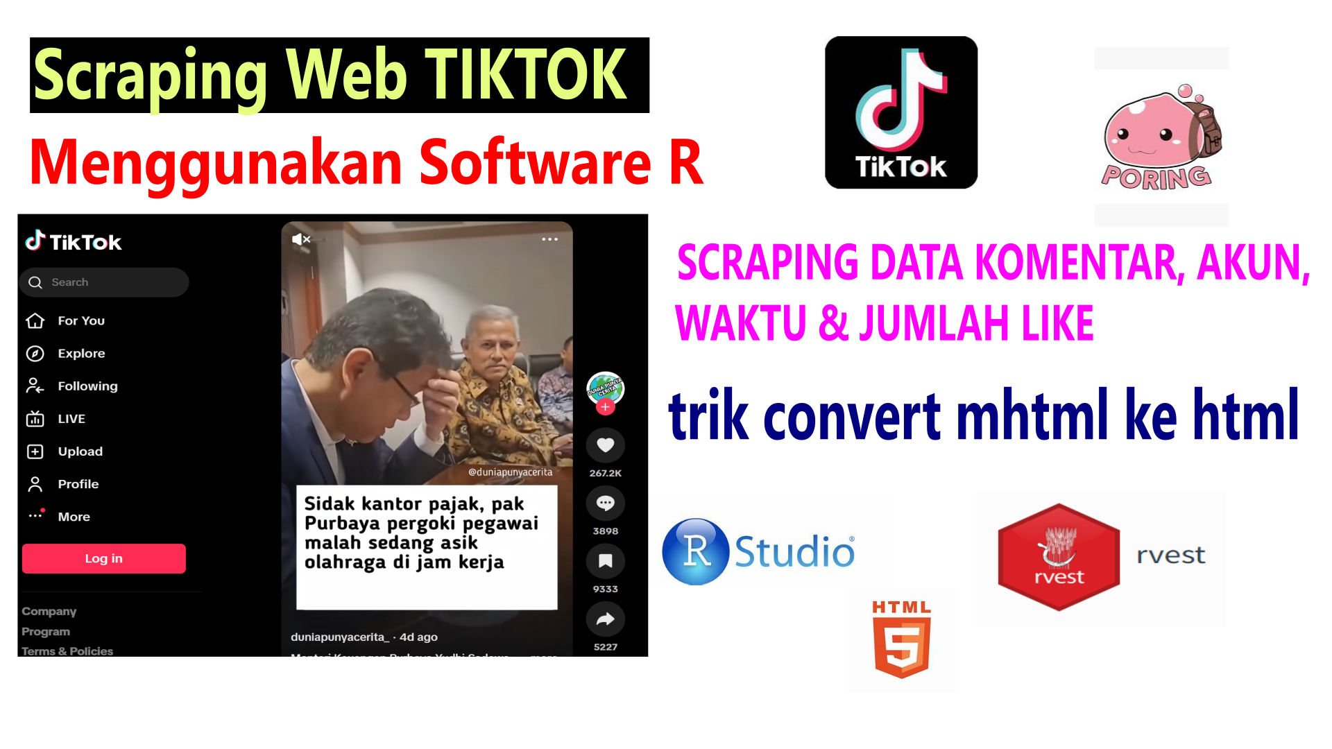 Scraping Komentar TikTok dengan R dan rvest